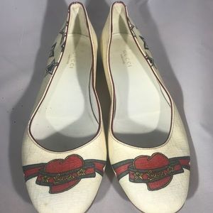 Woman’s Gucci LIMITED EDITION Tatto Heart flats